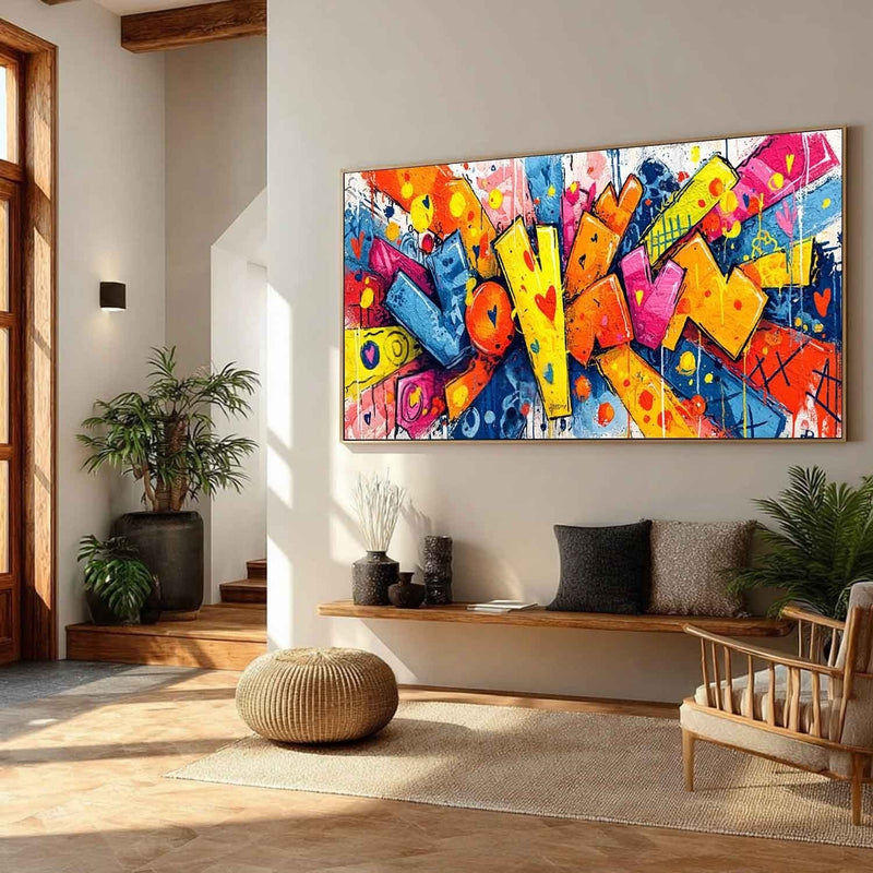 Wide Format Graffiti Pop Art Impasto Painting