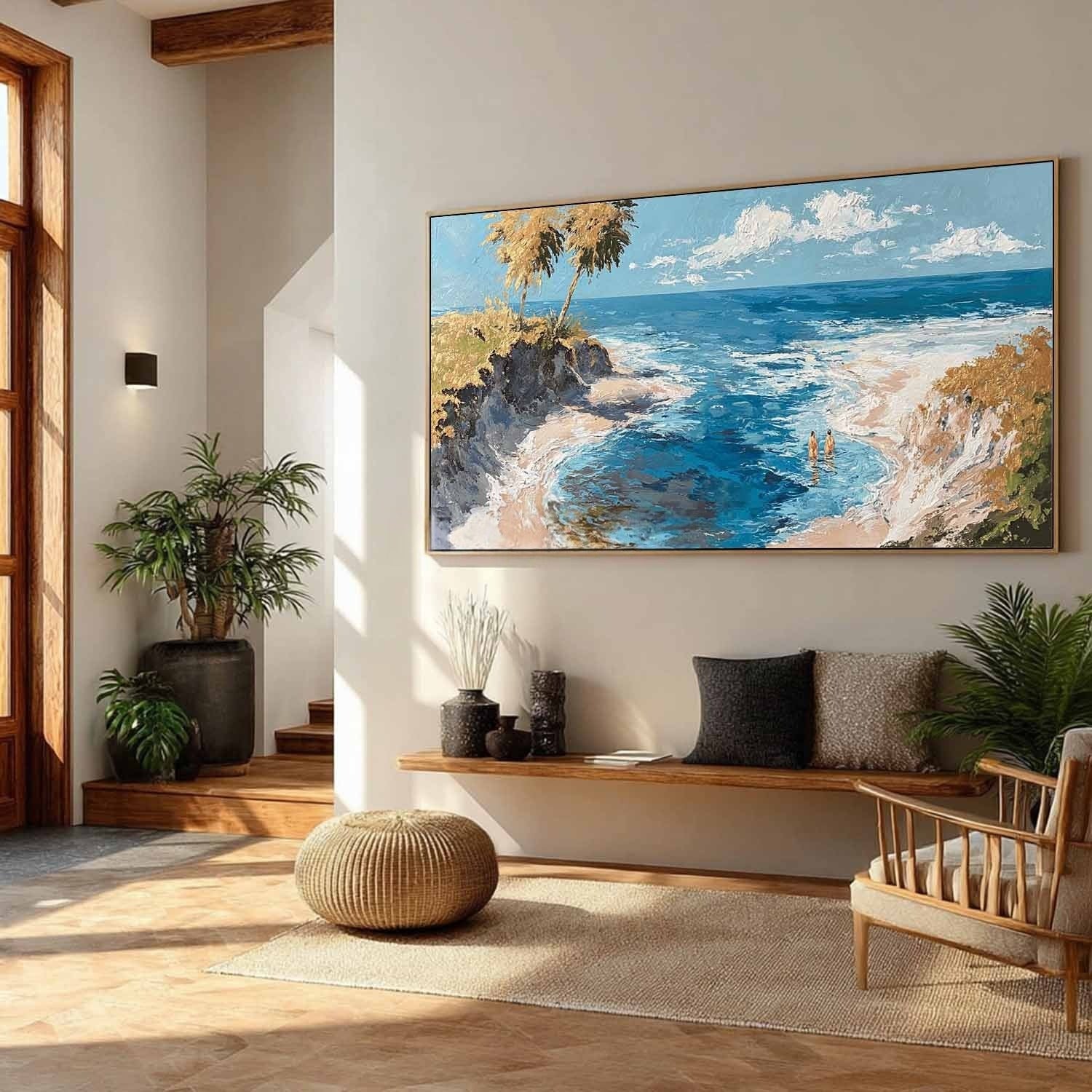 Tropical Cove Impasto Painting