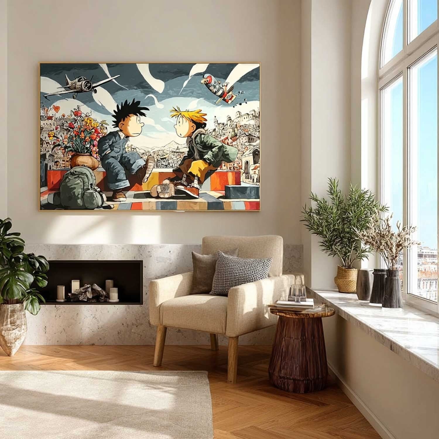Wall Art Pop Art Style Comic Figure Oil Painting