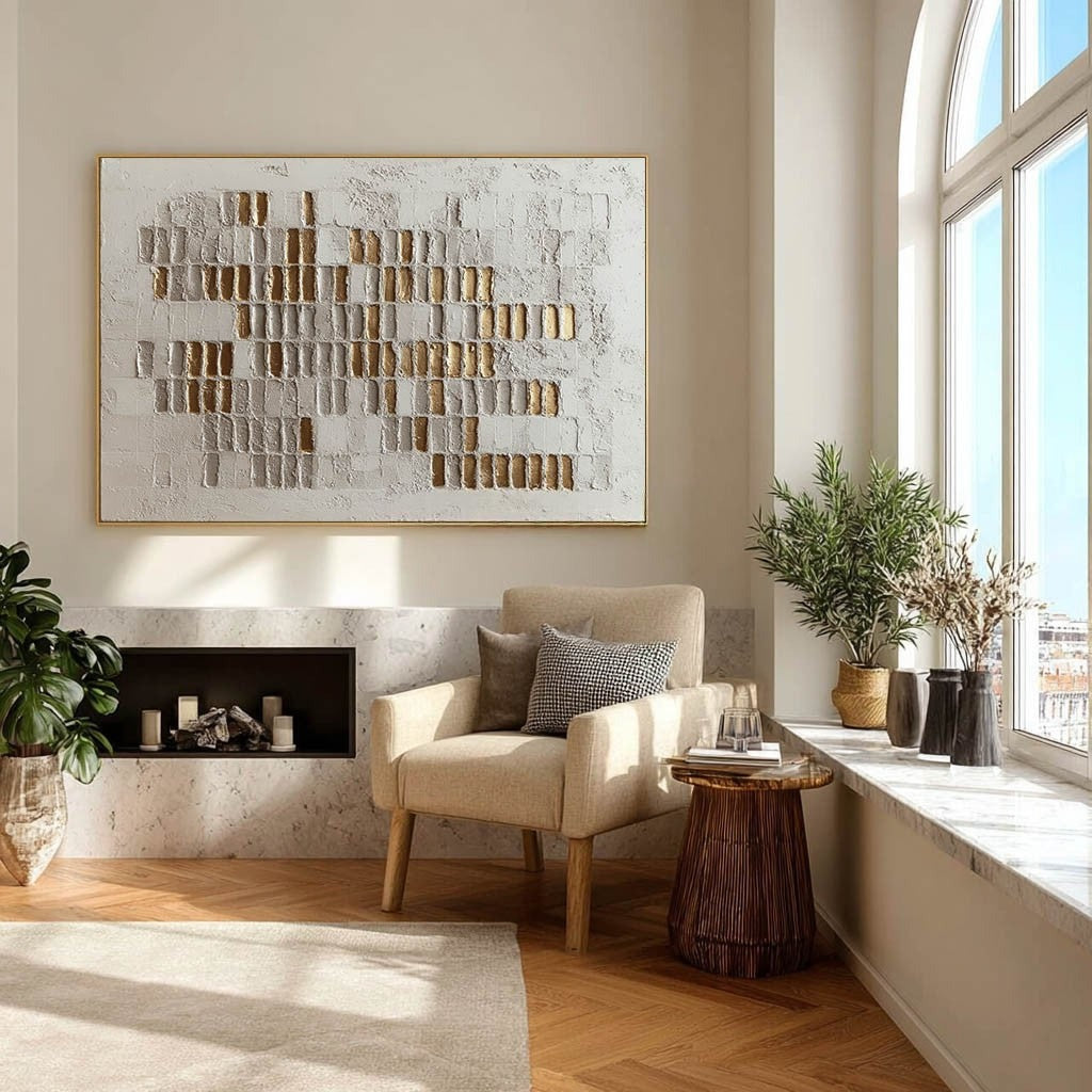 Wall Art Horizontal 3D Impasto Gold