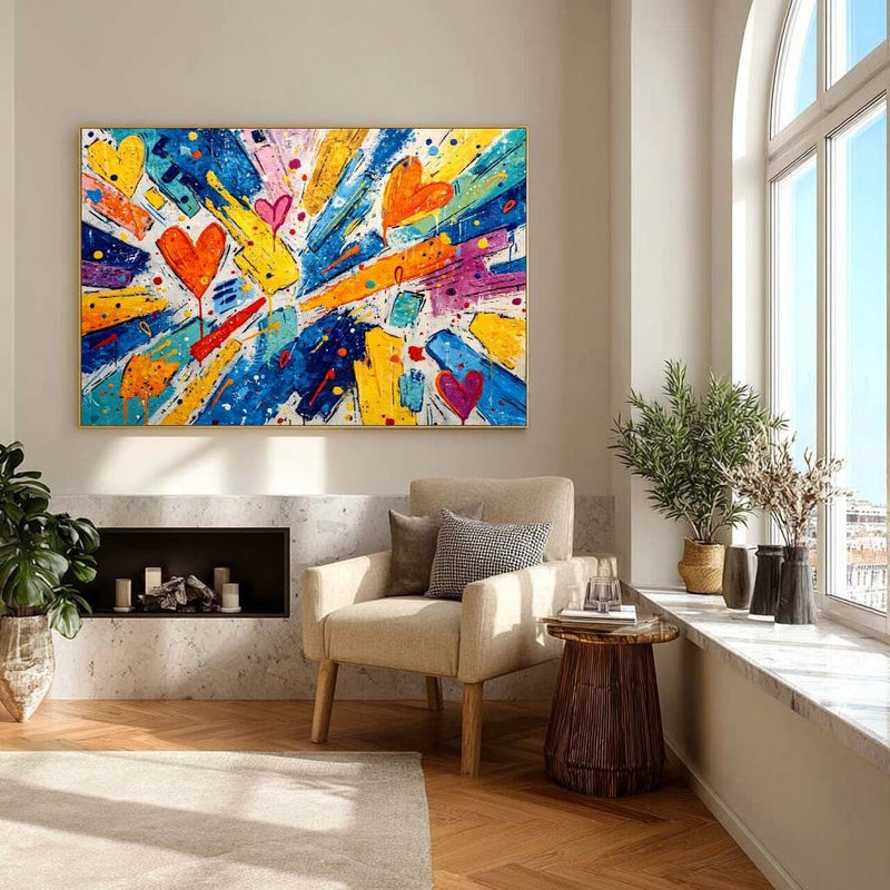 Burst of Love Pop Art Impasto Painting