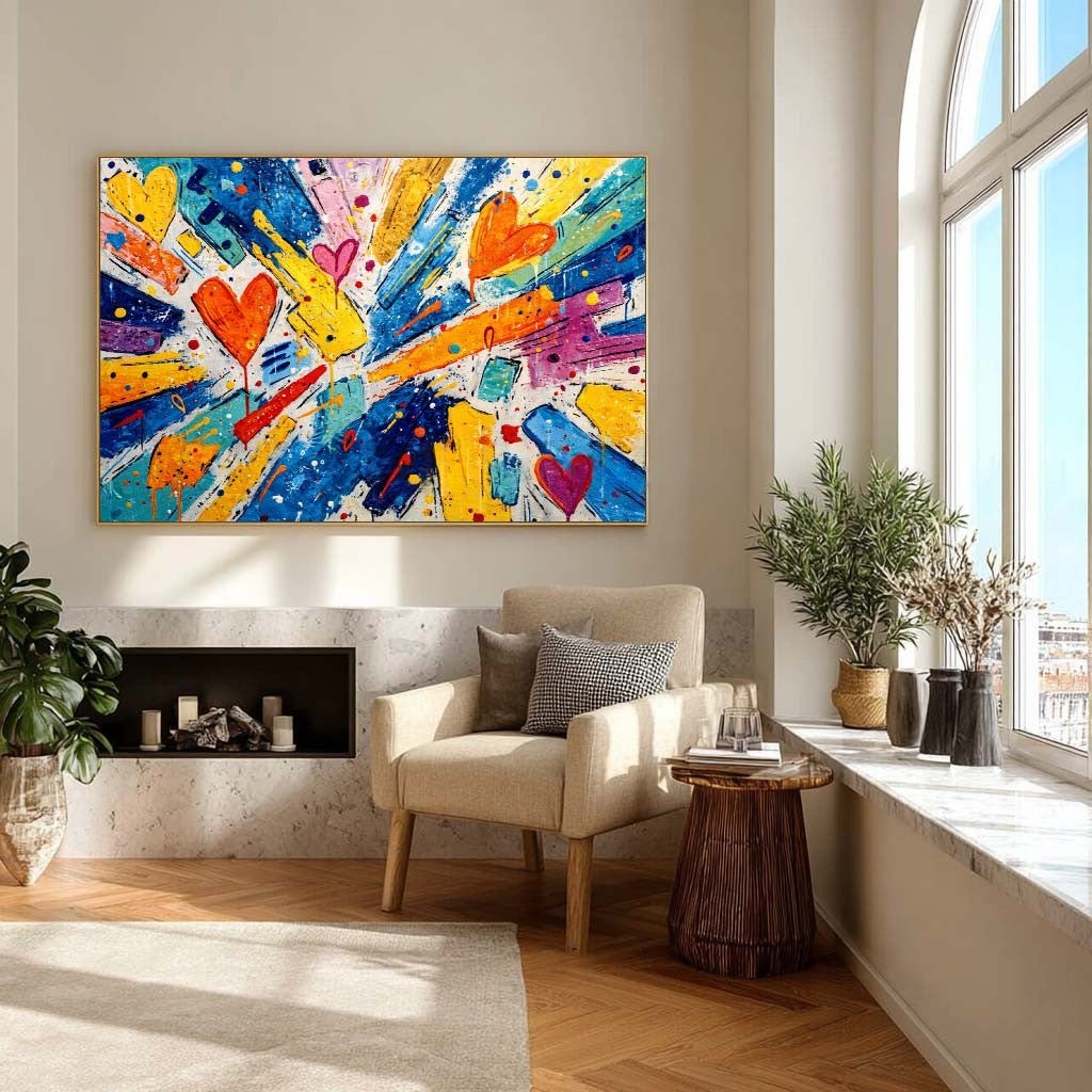 Burst of Love Pop Art Impasto Painting