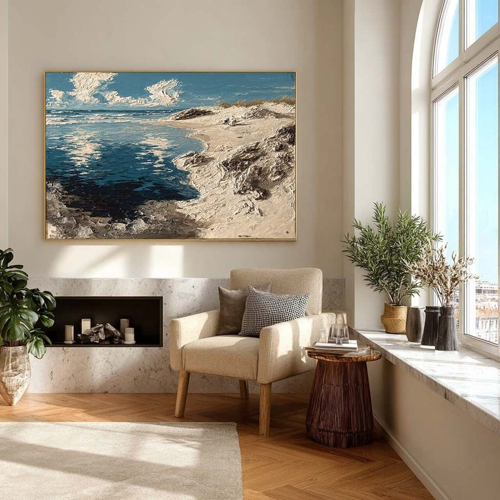 Sunny Dune Beach Impasto Painting