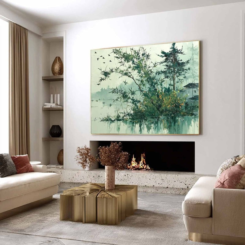 Wall Art Lake Landscape Painting