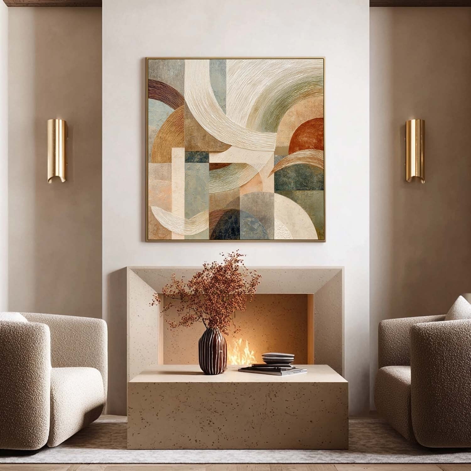 Wall Art Semicircle Geometric Abstract