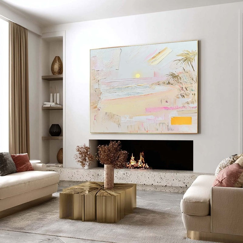 Wall Art Abstract Sunset Beach Painting