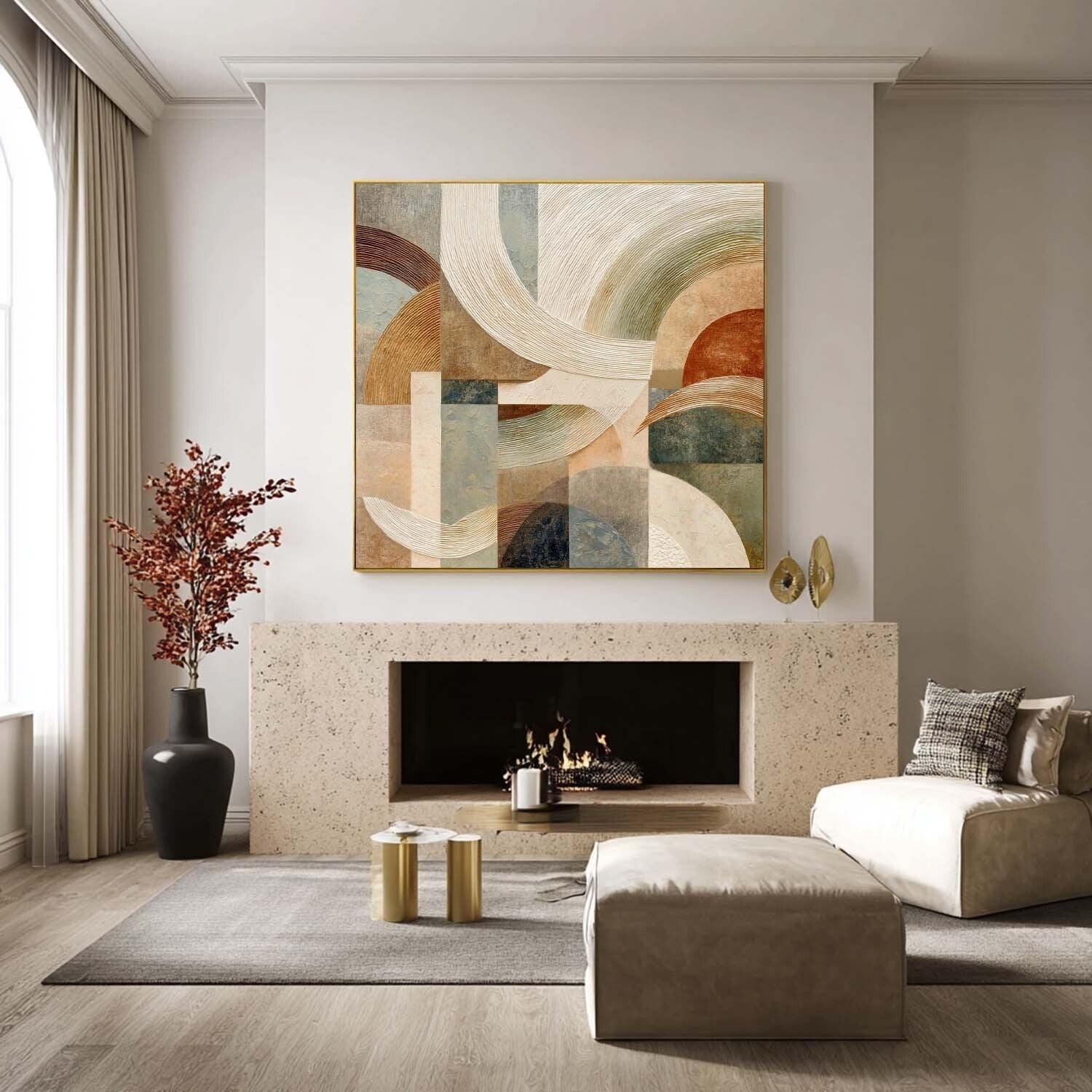 Wall Art Semicircle Geometric Abstract