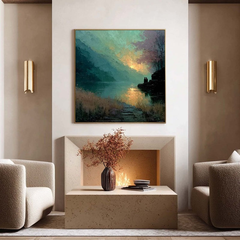 Wall Art Moon Lake Landscape Painting