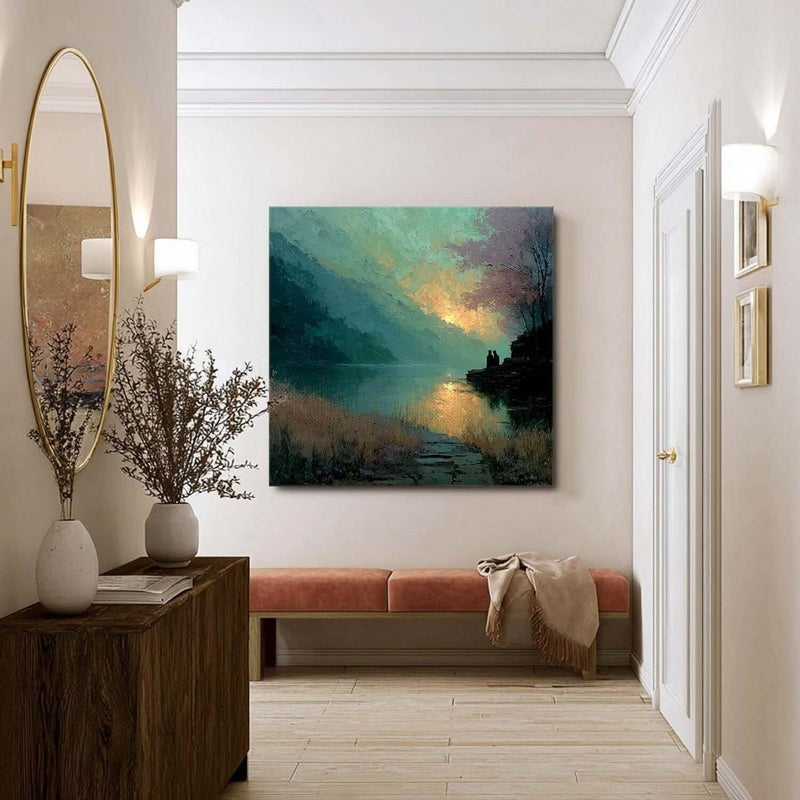 Wall Art Moon Lake Landscape Painting
