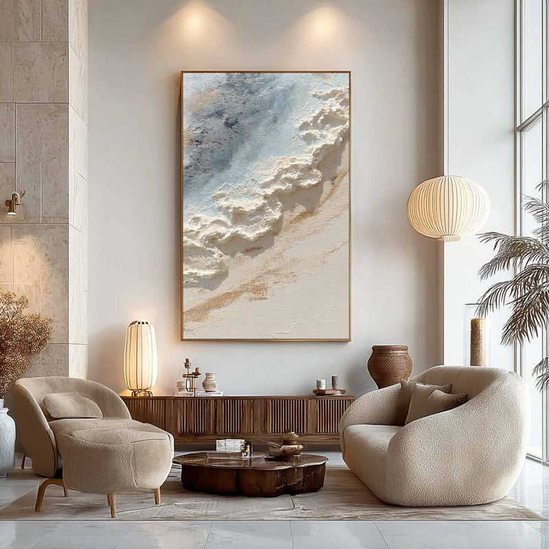 Wall Art Ocean Wave Impasto Coastal Oil Painting
