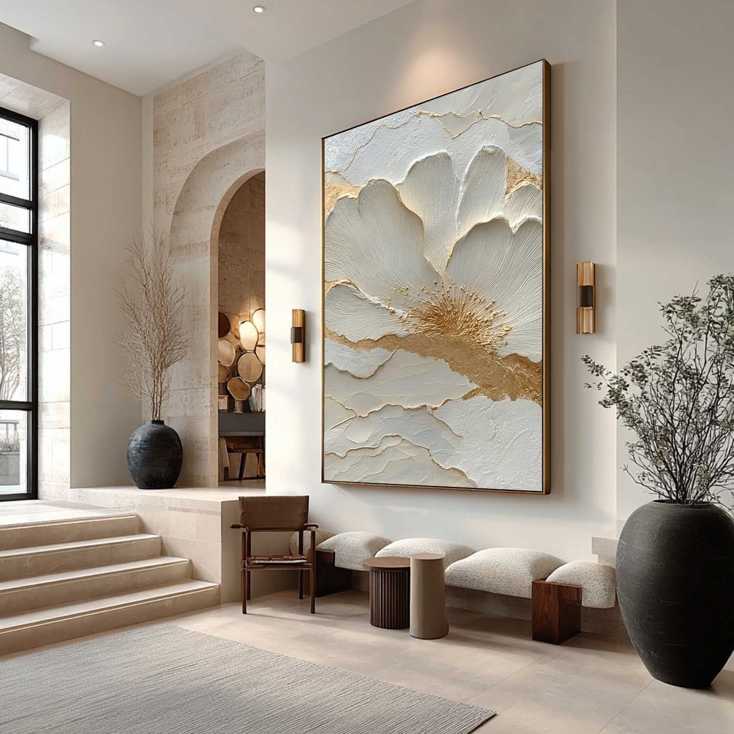 Wall Art Textured Floral Painting