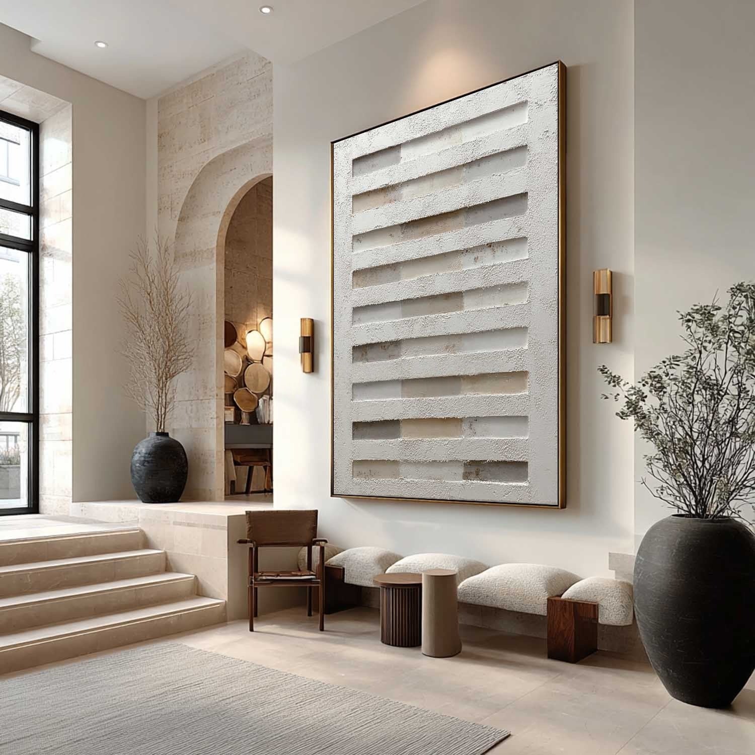 Wall Art Minimalist Textured Geometric