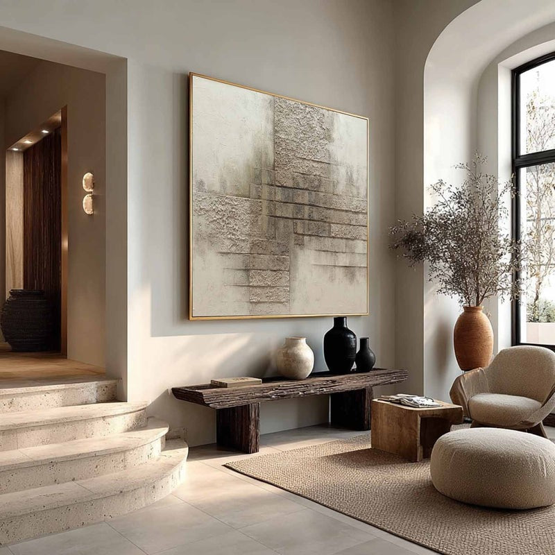 Wall Art Minimalist Brick Pattern Textured