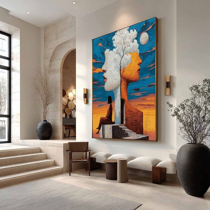 Wall Art Surreal Double Face Tree Figure
