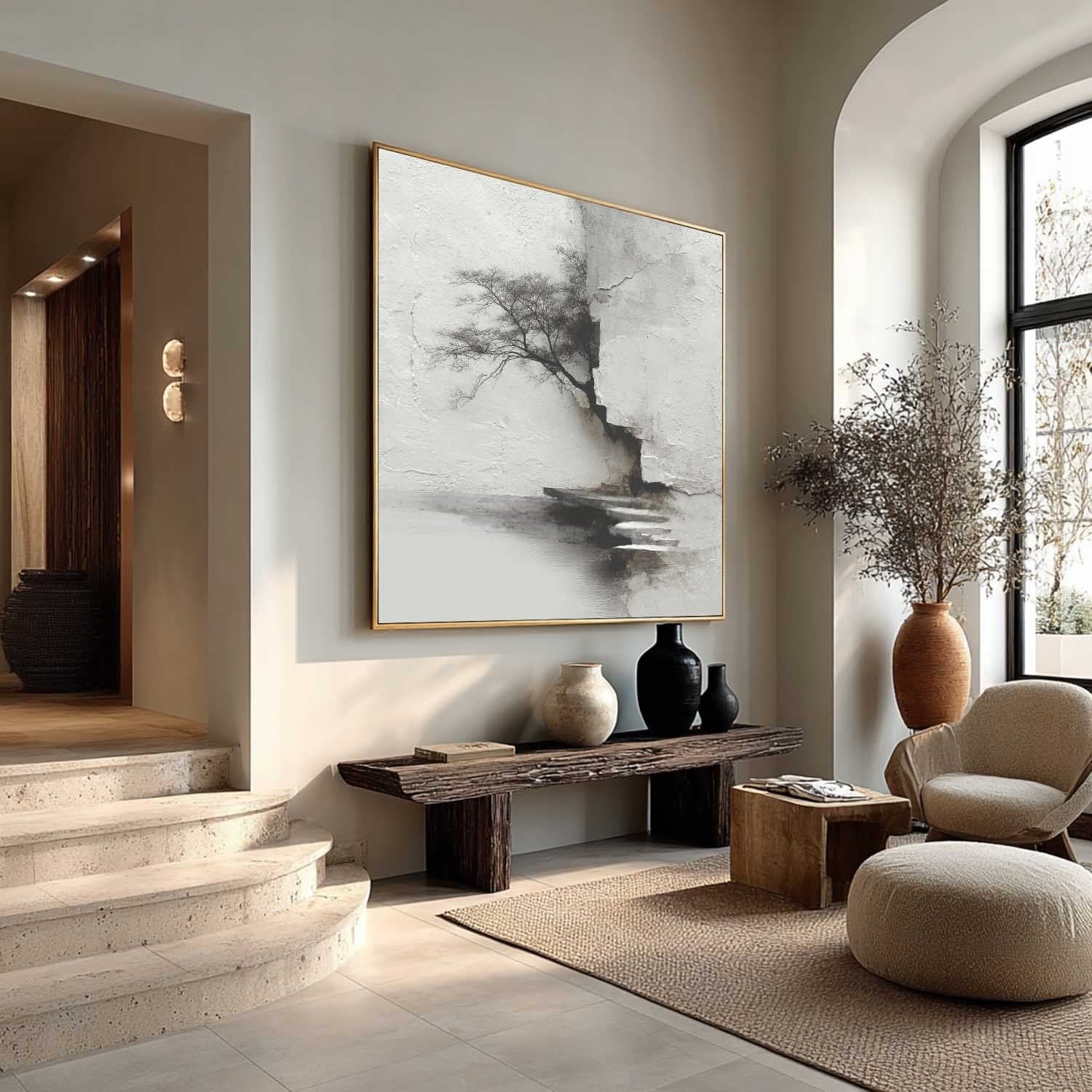 Wall Art Minimalist Textured Monochrome