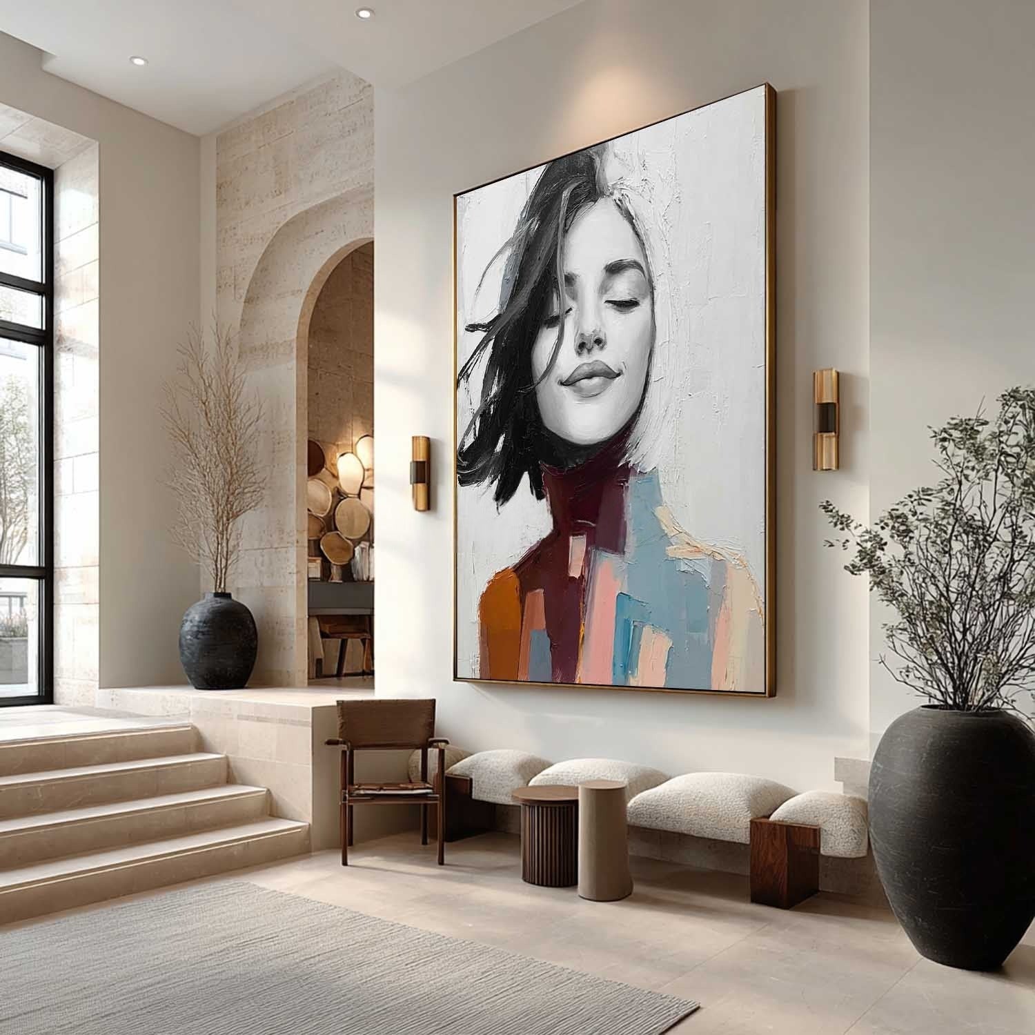 Wall Art Monochrome Female Surrealist