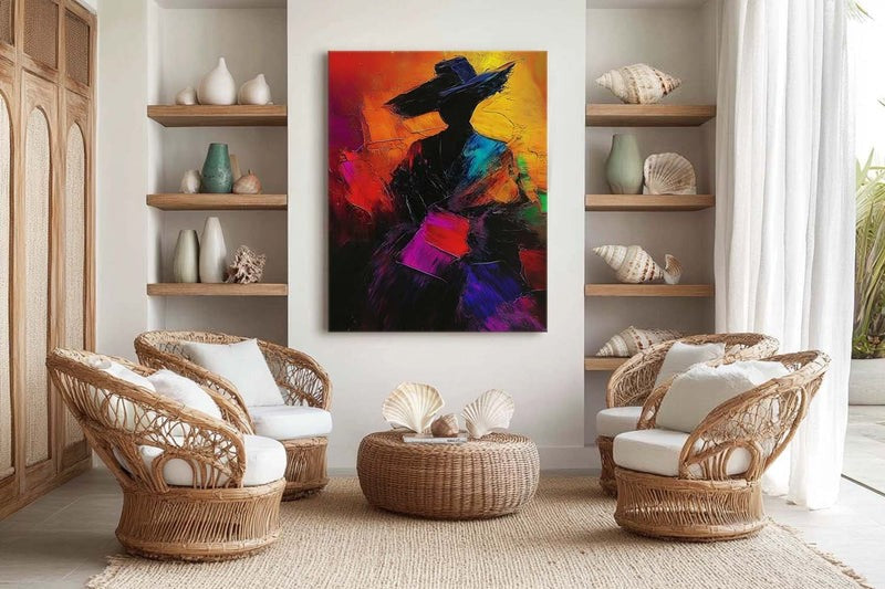 Wall Art Abstract Silhouette Vibrant Multicolor Dynamic