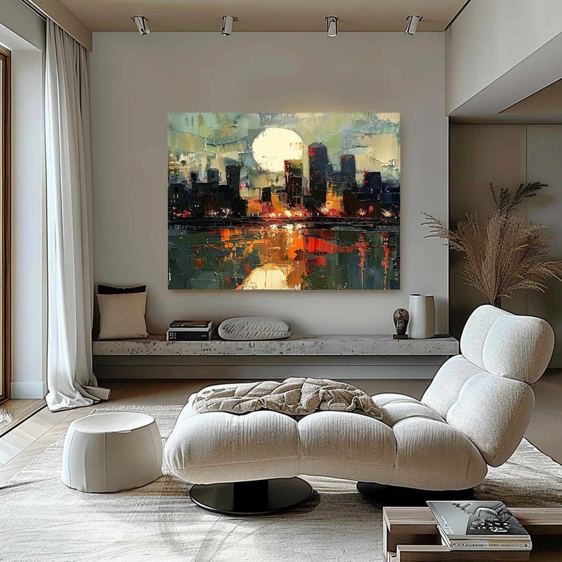 Wall Art Impressionist Urban Night Reflective