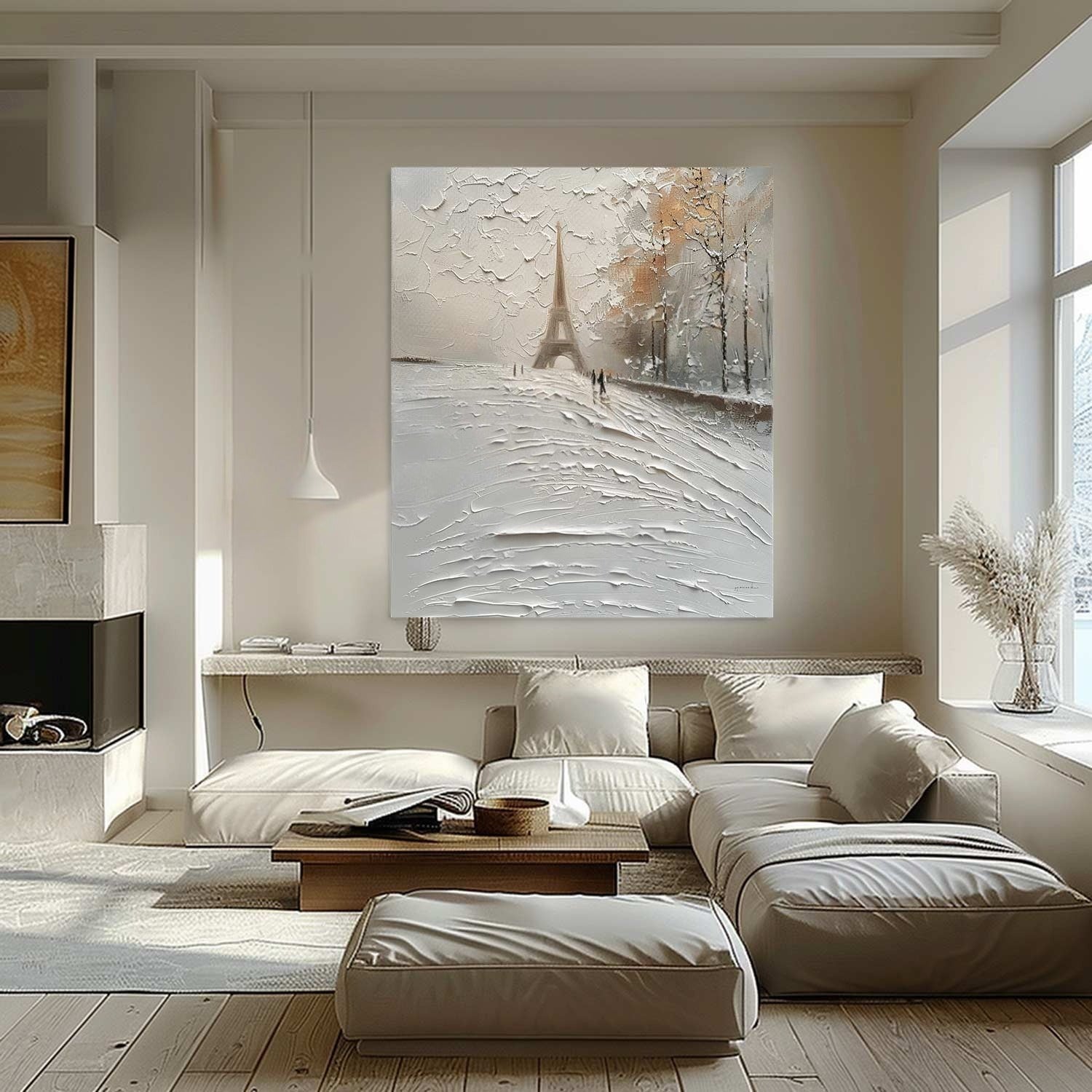 Wall Art Impasto Paris Winter Painting