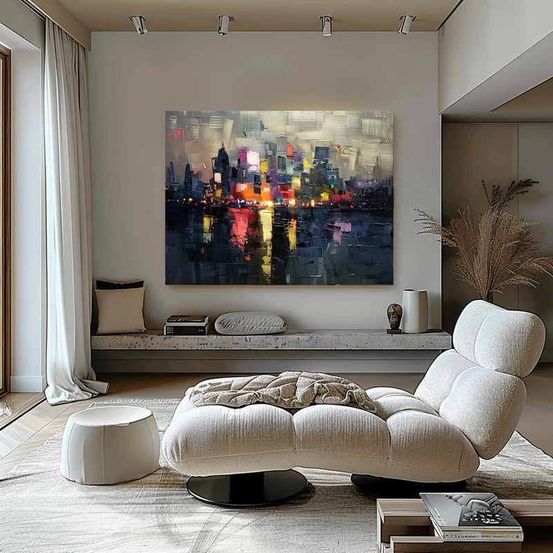 Wall Art Contemporary Night Street Scene