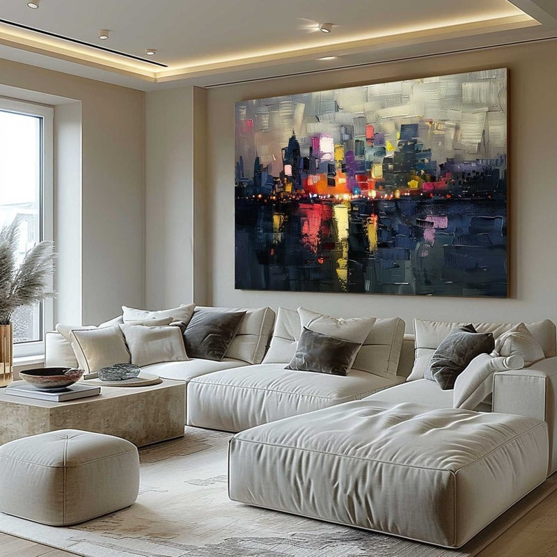 Wall Art Contemporary Night Street Scene