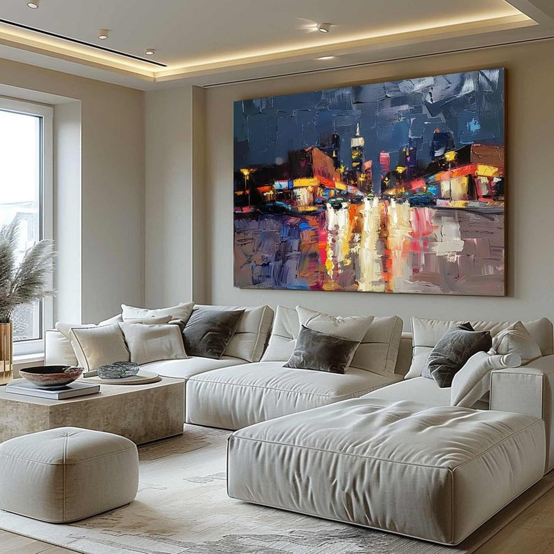 Wall Art Rainy Urban Street Scene Modern