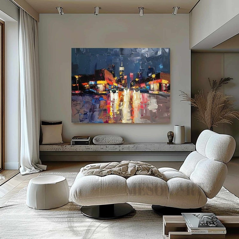 Wall Art Rainy Urban Street Scene Modern