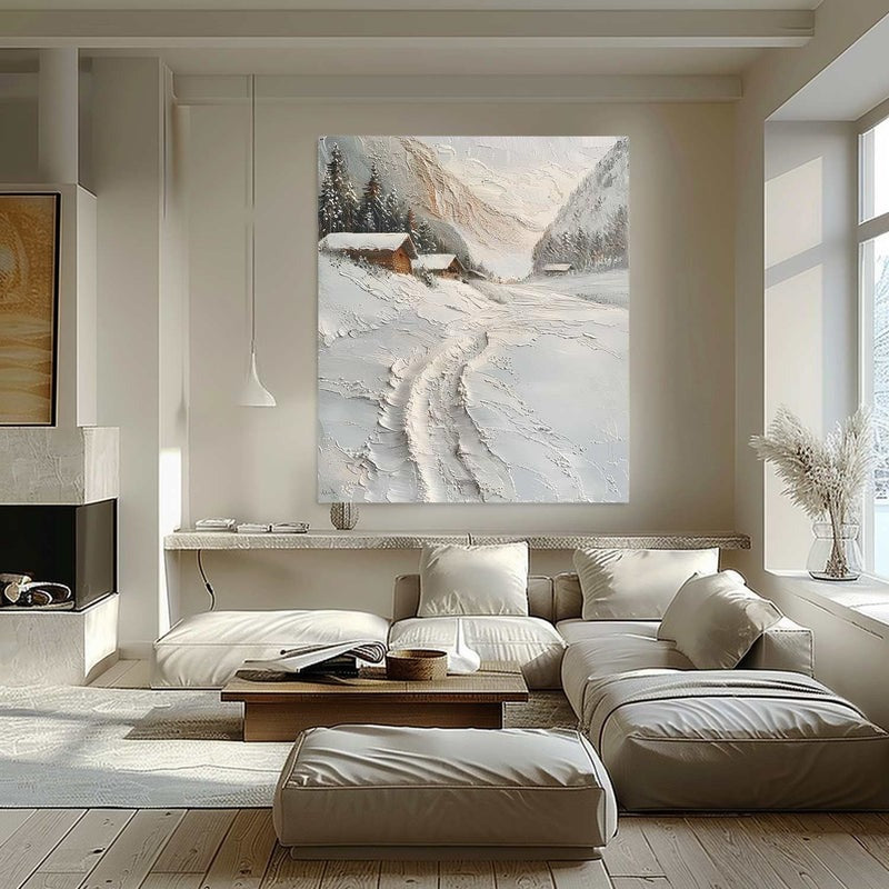 Wall Art Mountain Valley Winter Landscape