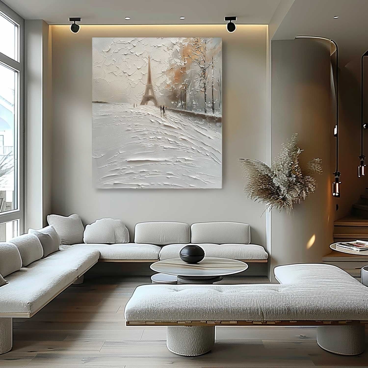 Wall Art Impasto Paris Winter Painting