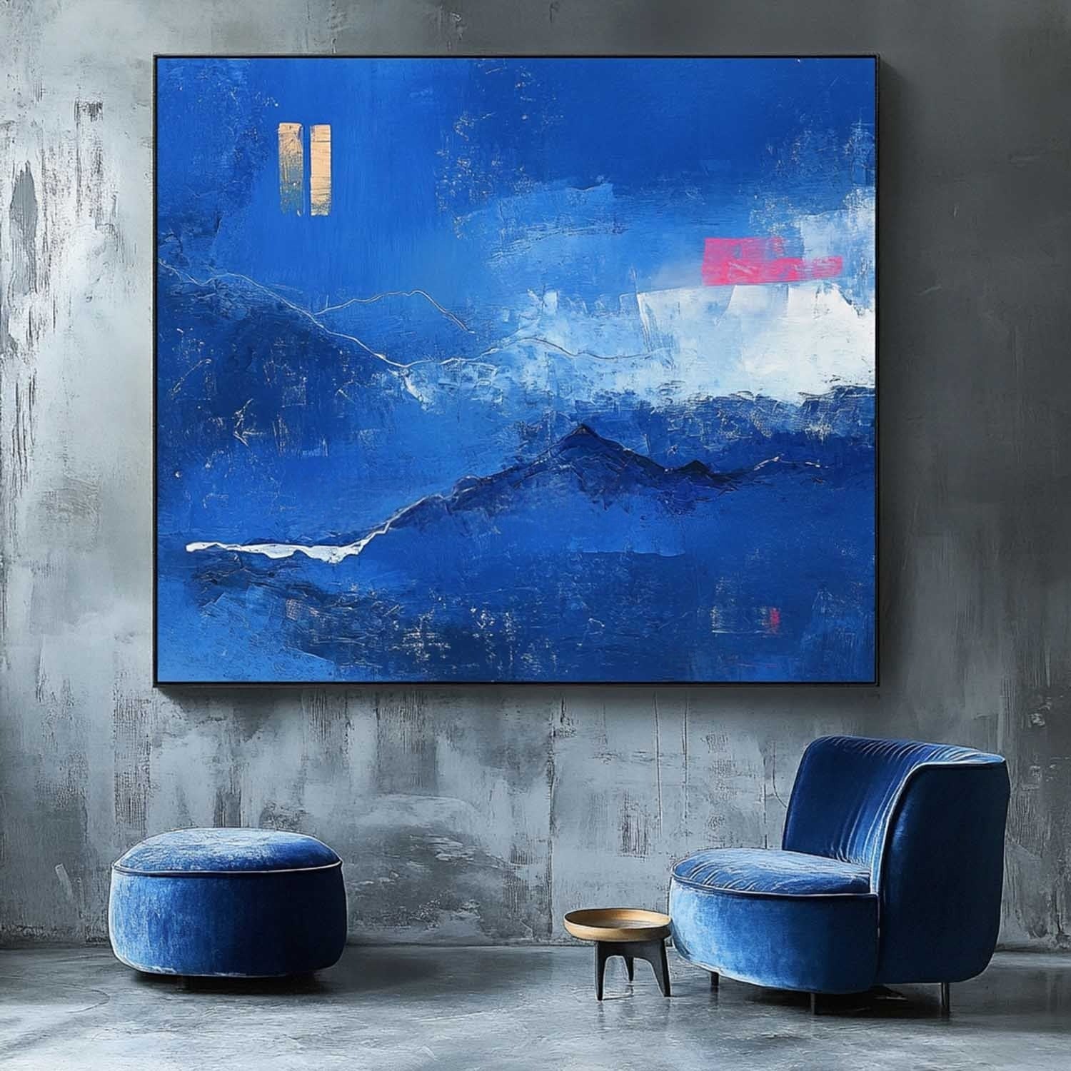 Wall Art Majestic Textured Blue