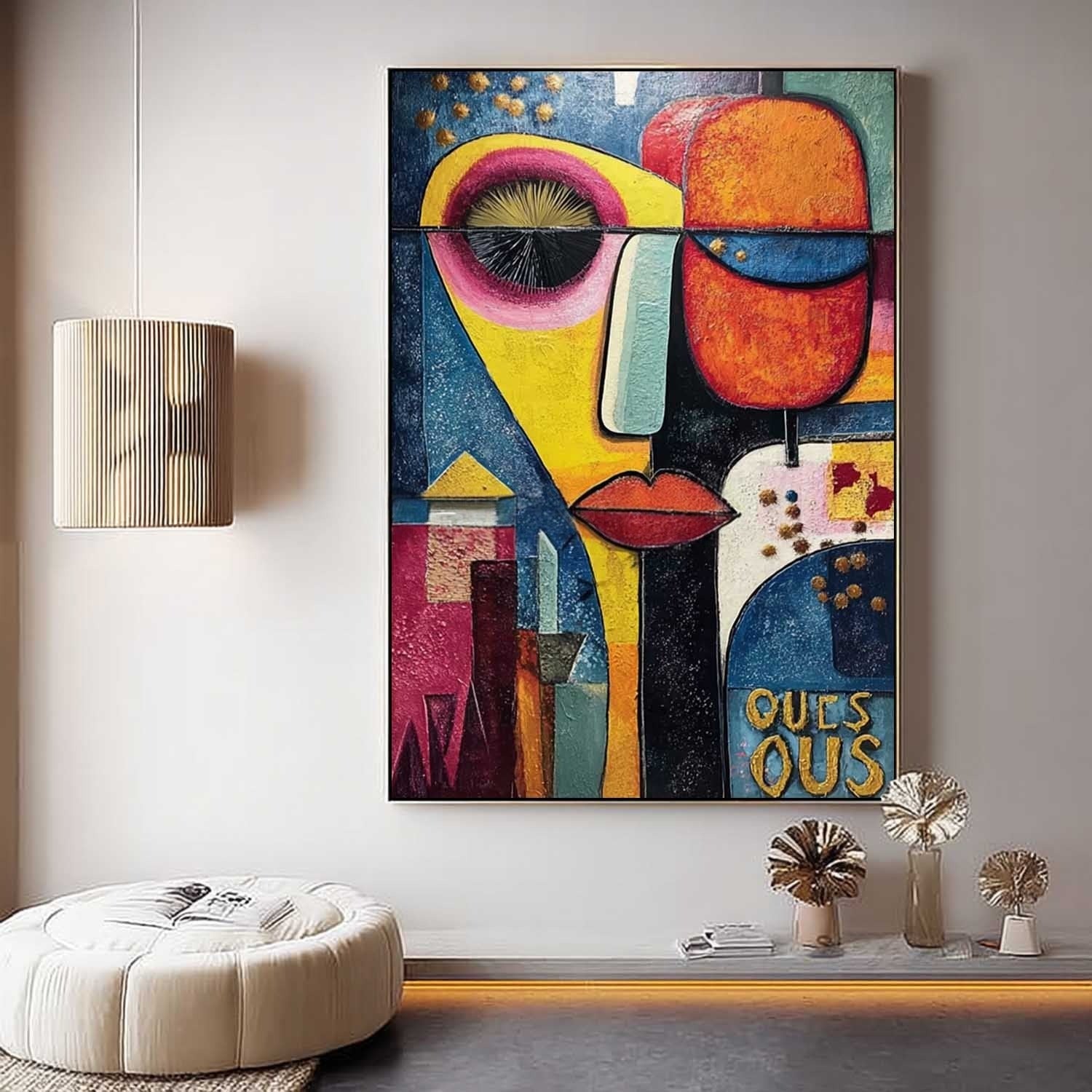 Cubist Abstract Dual Faces Painting