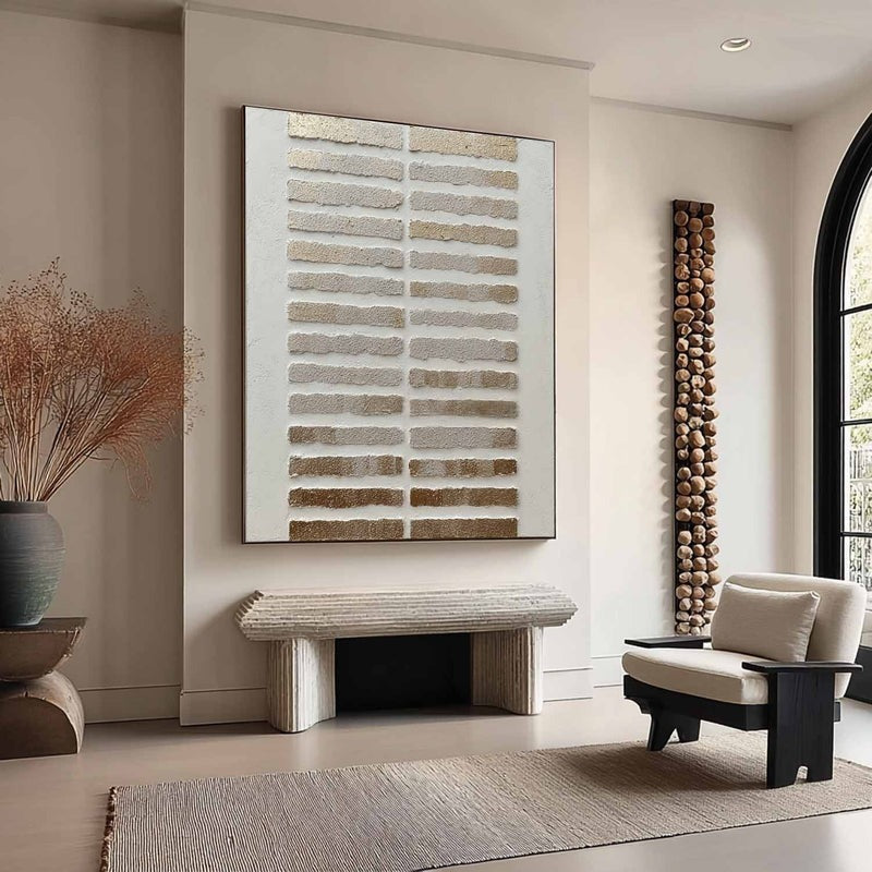 Wall Art Minimalist Horizontal Stripe Gold