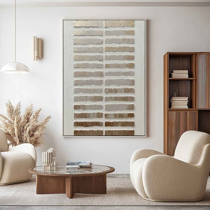 Wall Art Minimalist Horizontal Stripe Gold