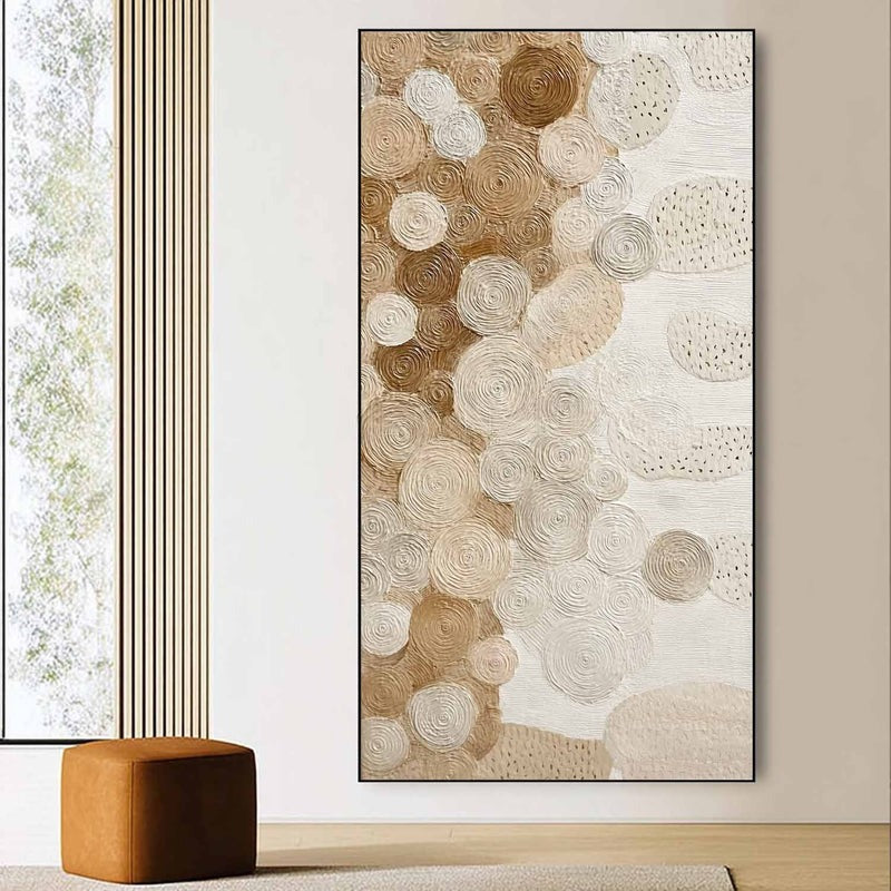 Beige Brown Organic Abstract Painting