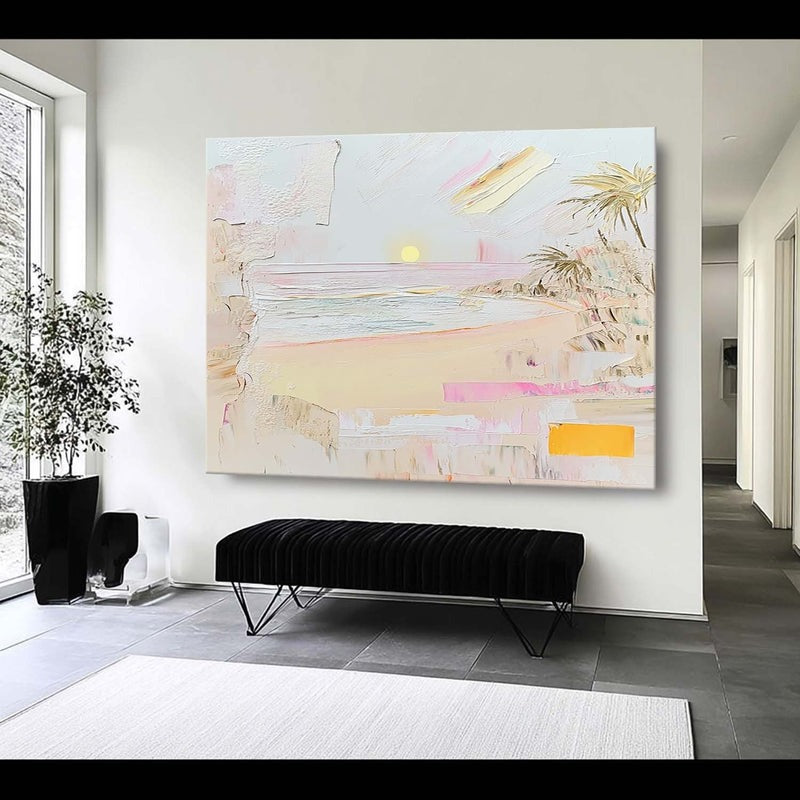 Wall Art Abstract Sunset Beach Painting