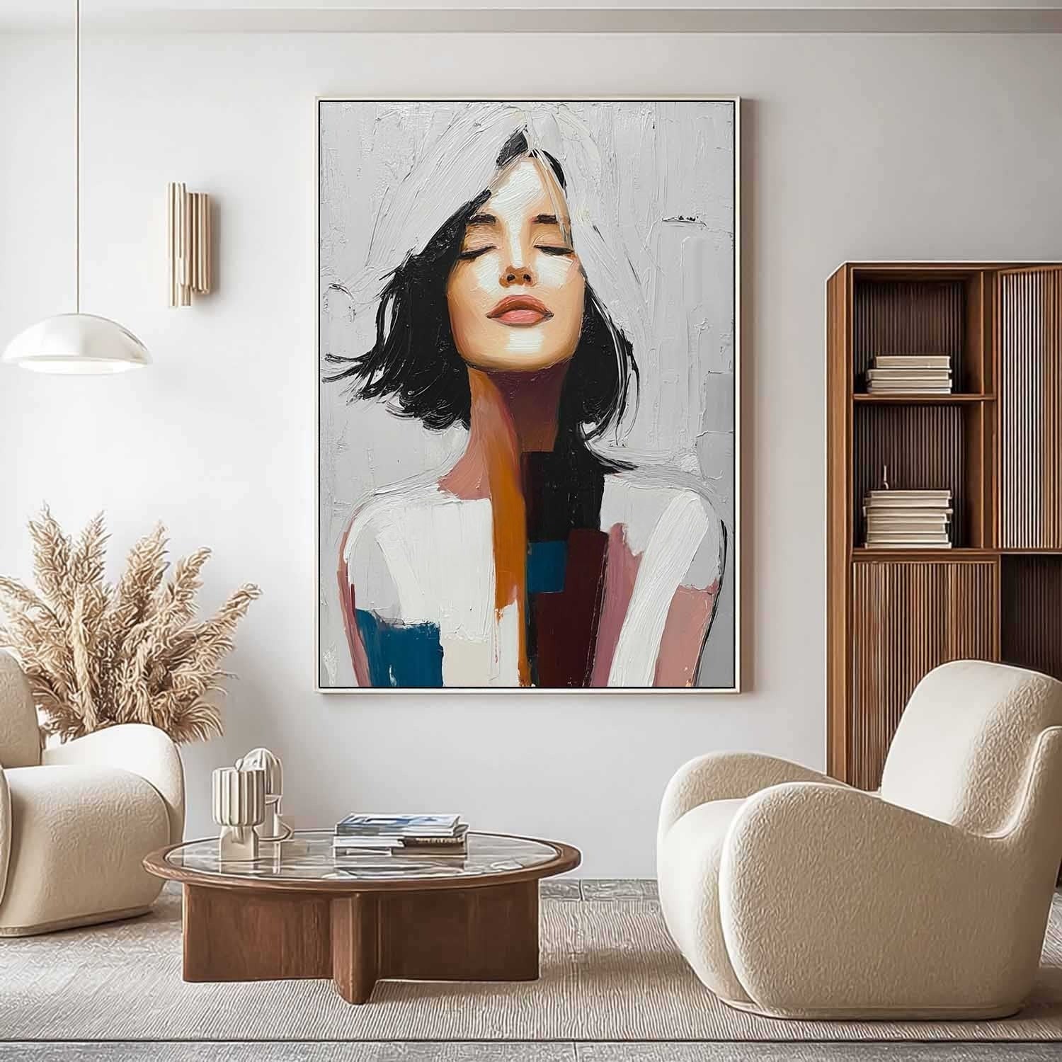 Peaceful Contemplation 3D Impasto Painting