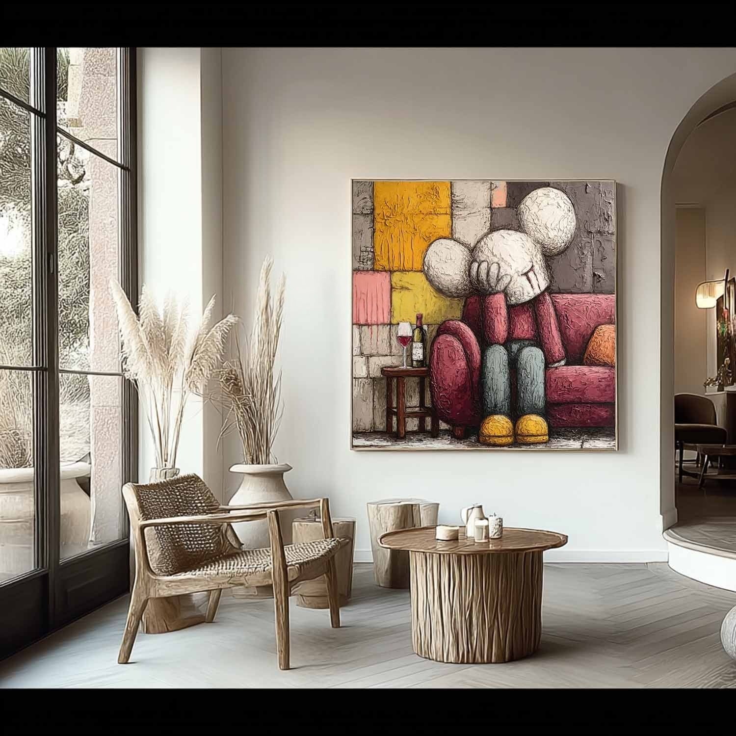 Kaws Style Pop Art Impasto Painting