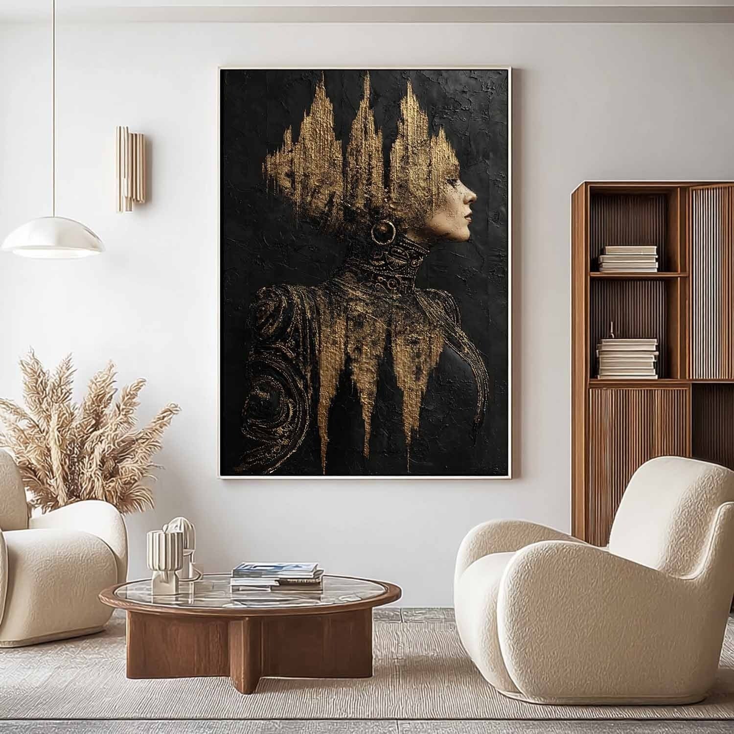 Golden Empress Mixed Media Painting