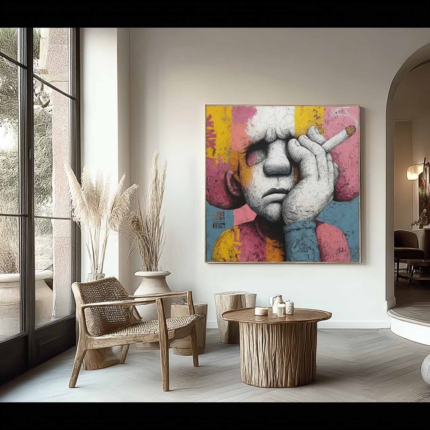 Melancholic Pop Art Impasto Painting