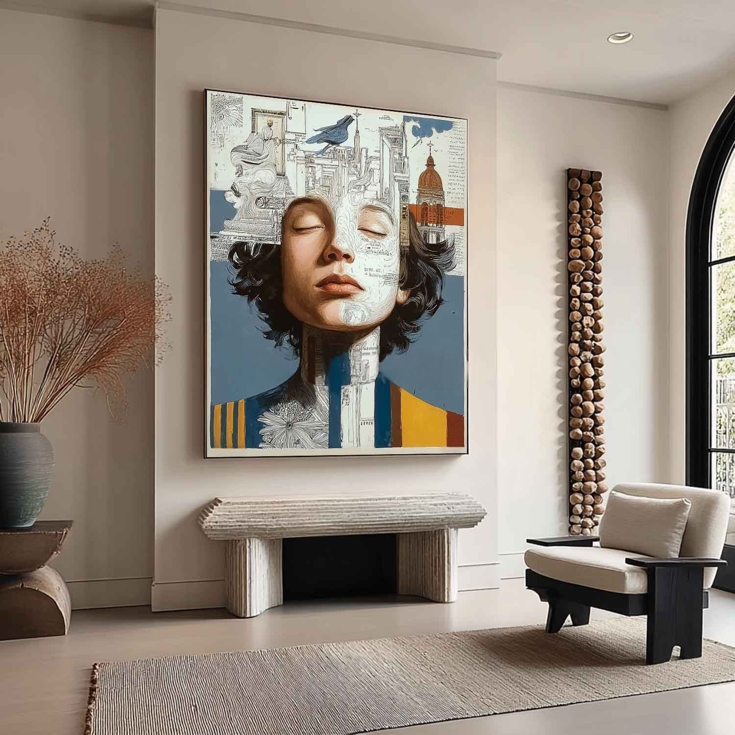 Surreal City Portrait Art Oil Painting