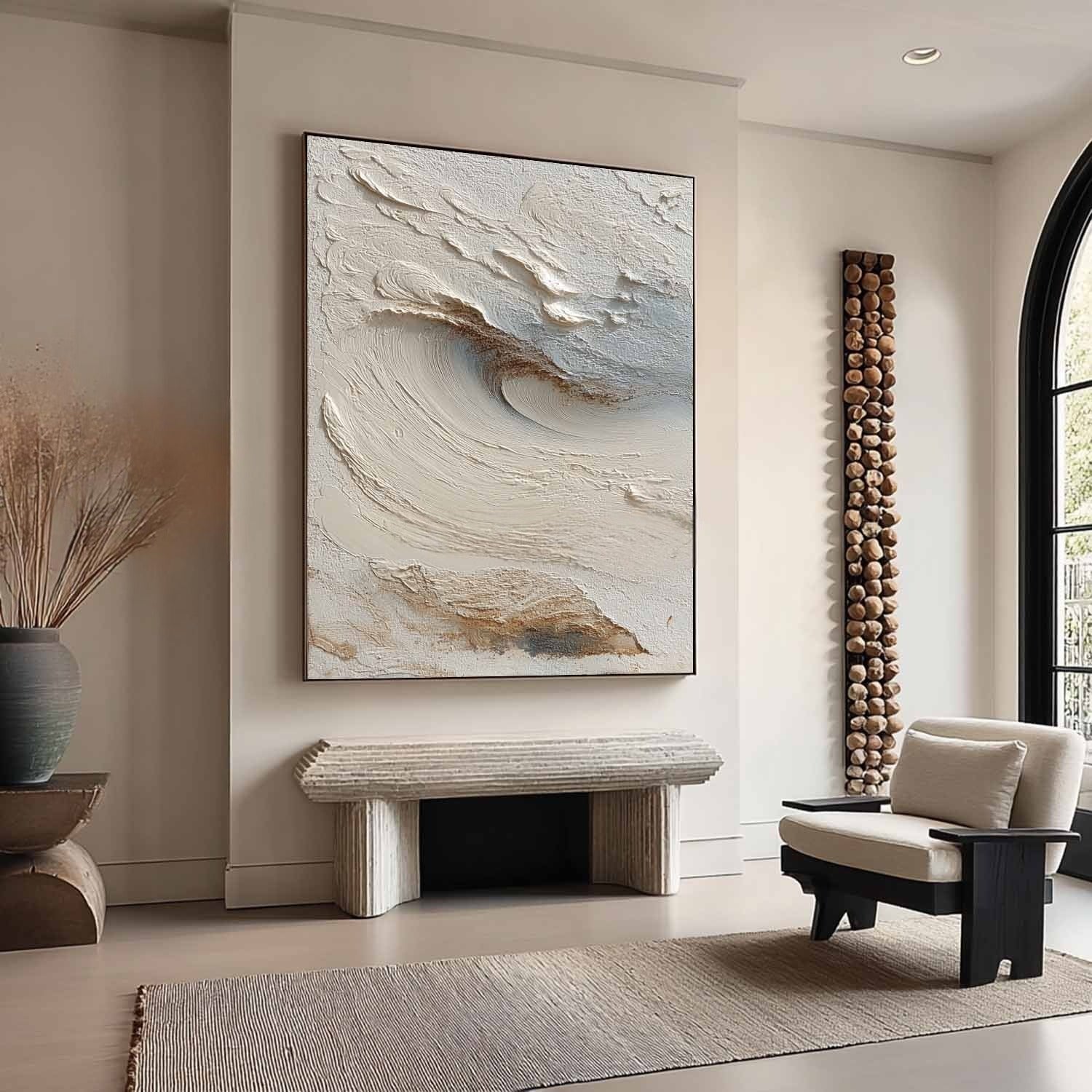 Wall Art Abstract Sand Dune Beige Textured