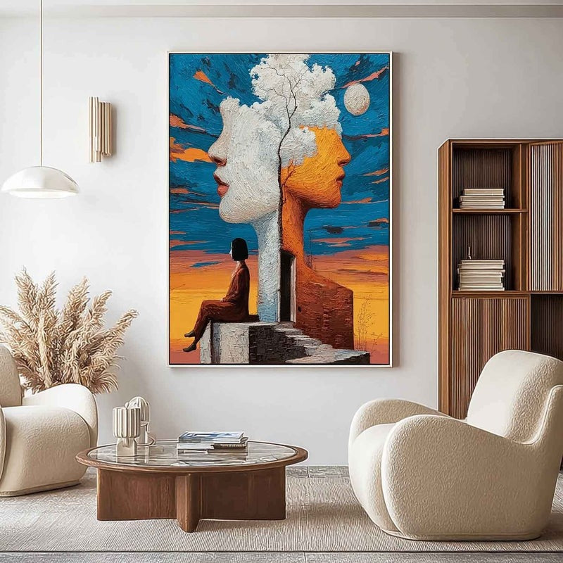 Wall Art Surreal Double Face Tree Figure
