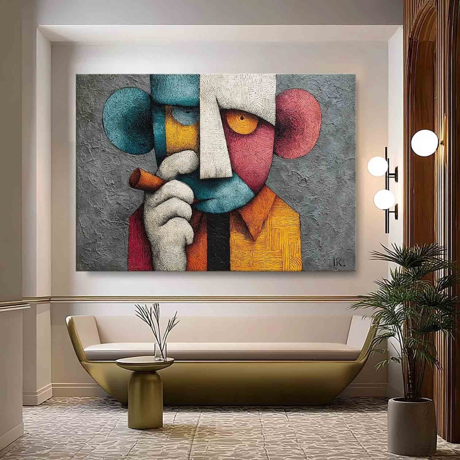Cubist Kaws Pop Art Painting