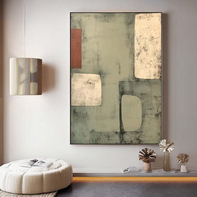 Wall Art Minimalist Geometric Sage Terracotta
