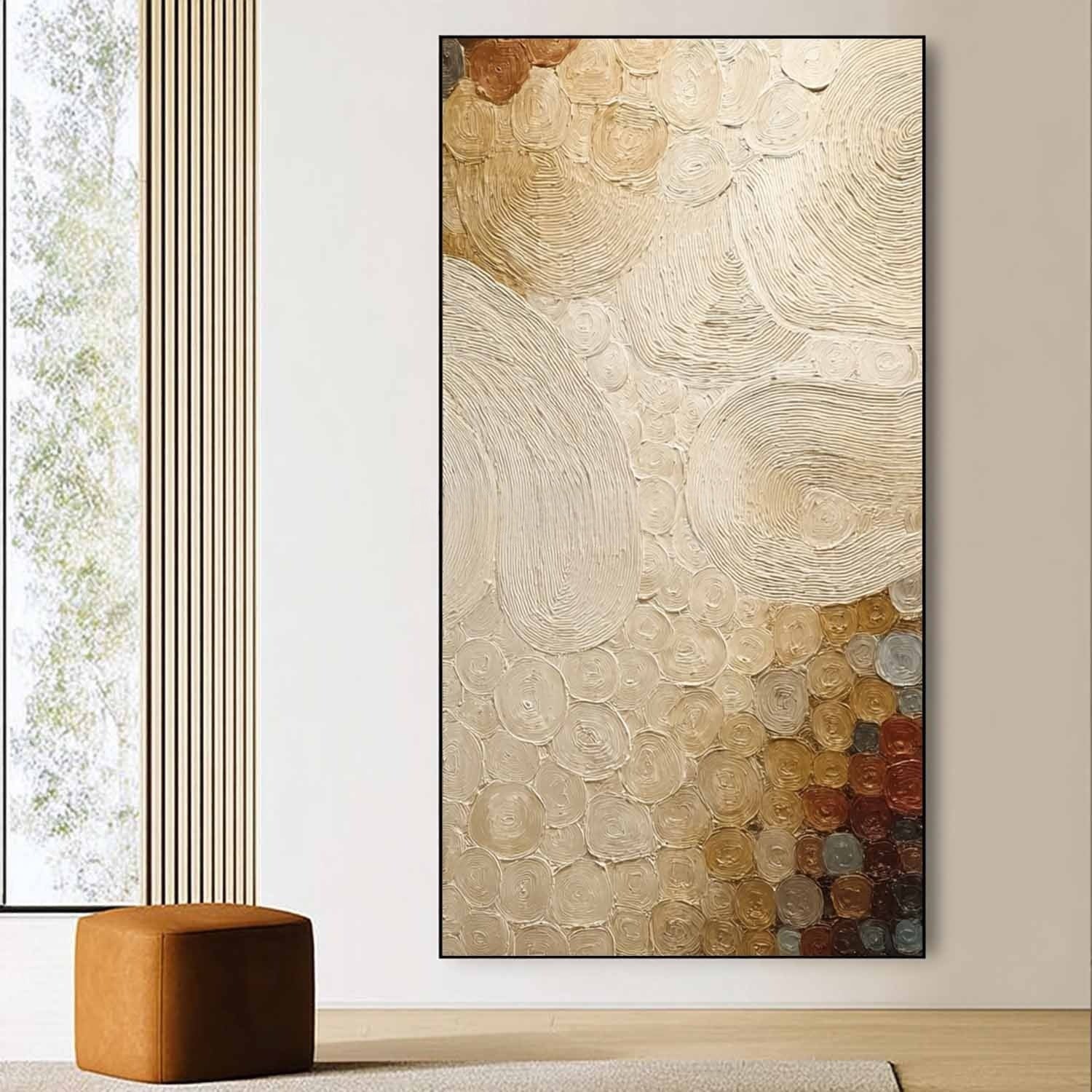 Wall Art Textured Block Impasto Bohemian