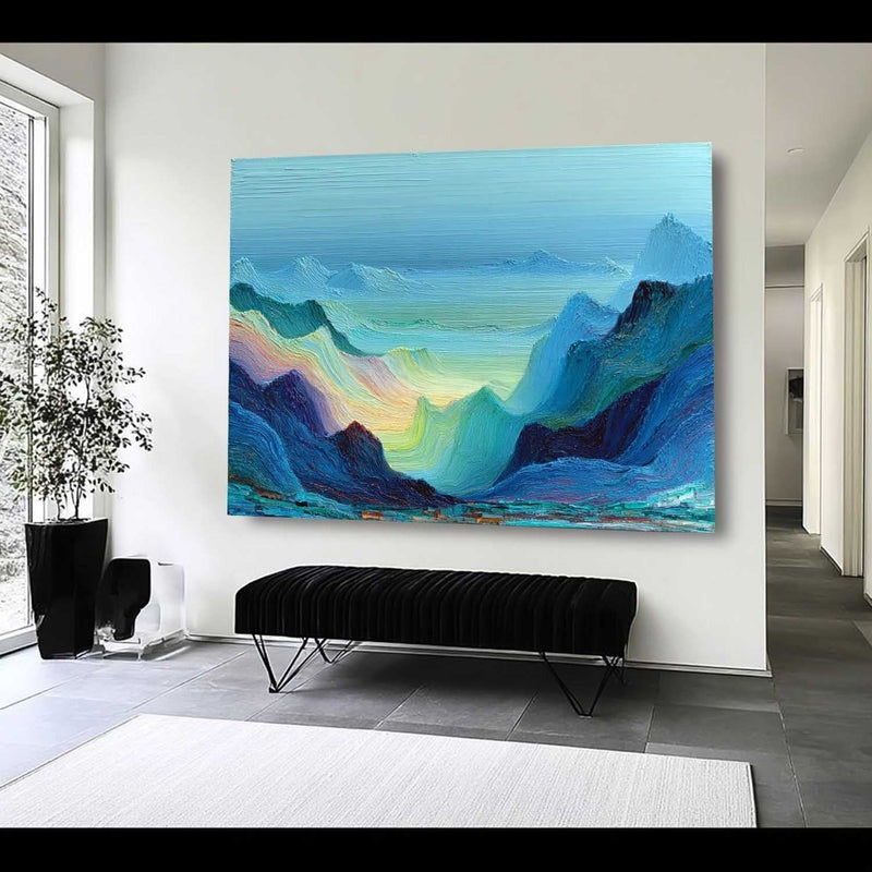 Wall Art Impressionist Rainbow Mountain