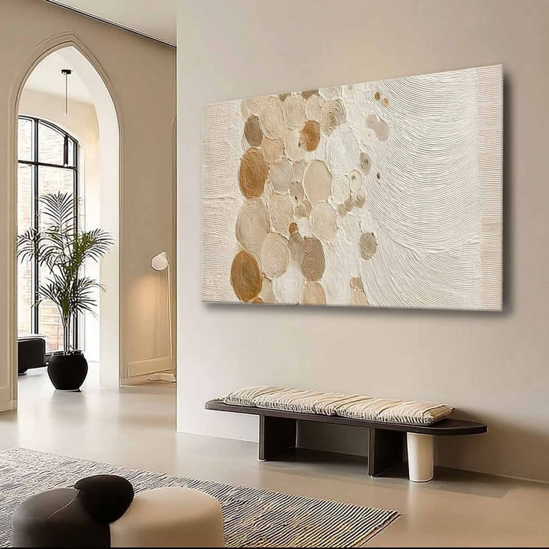 Beige Organic Abstract Textured Painting