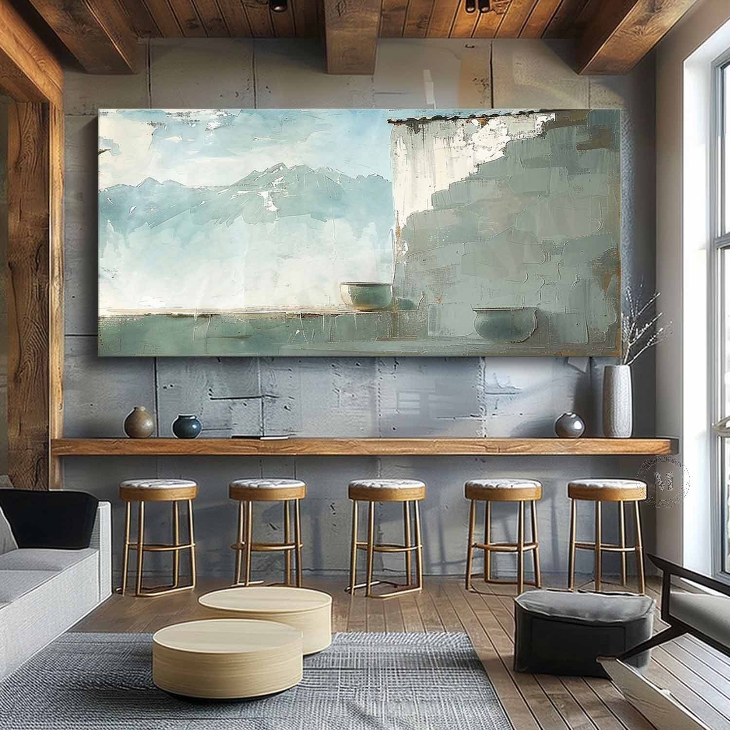 Wall Art Misty Mountain Landscape Serene