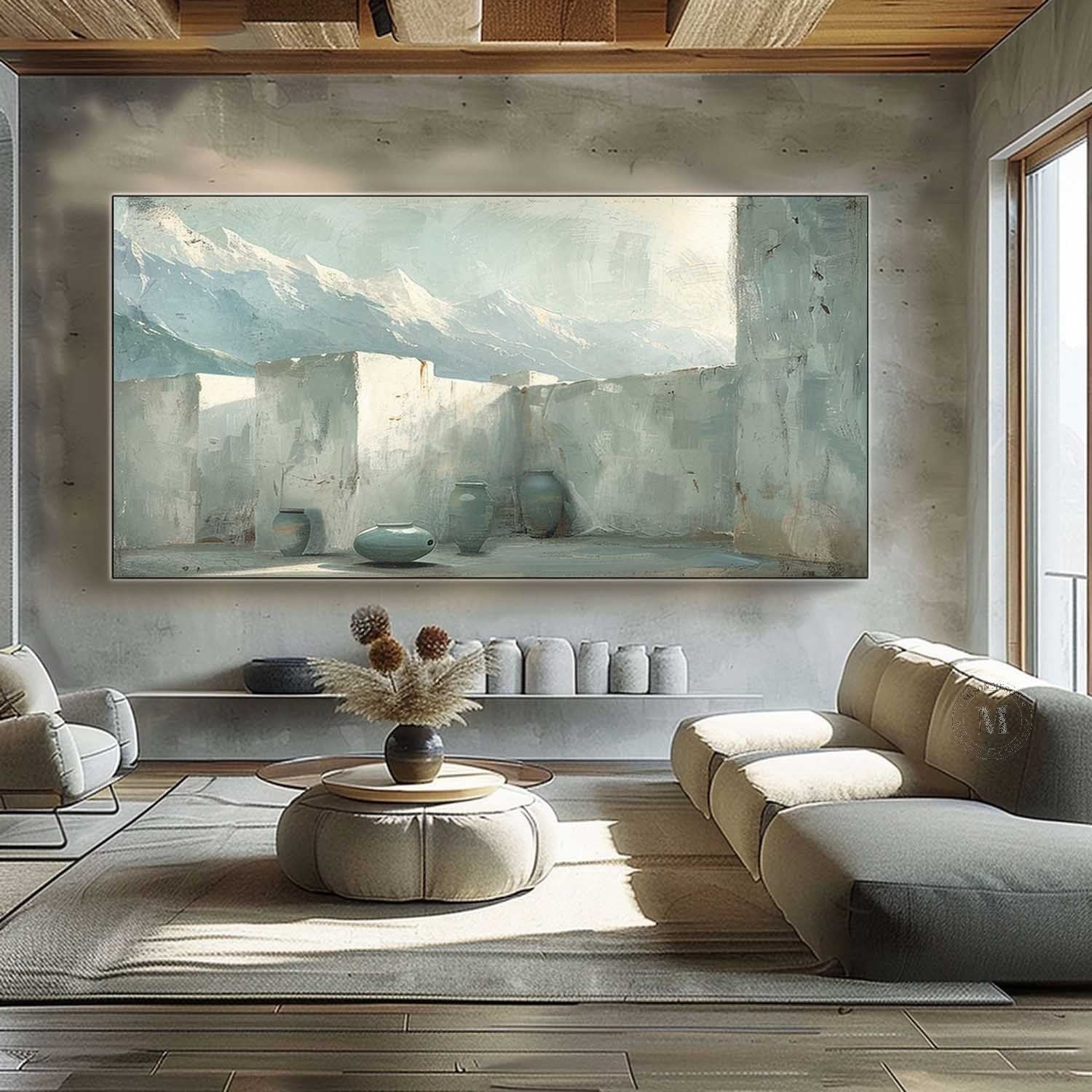 Wall Art Mountain Courtyard Ceramic Vessels - Neutralighting