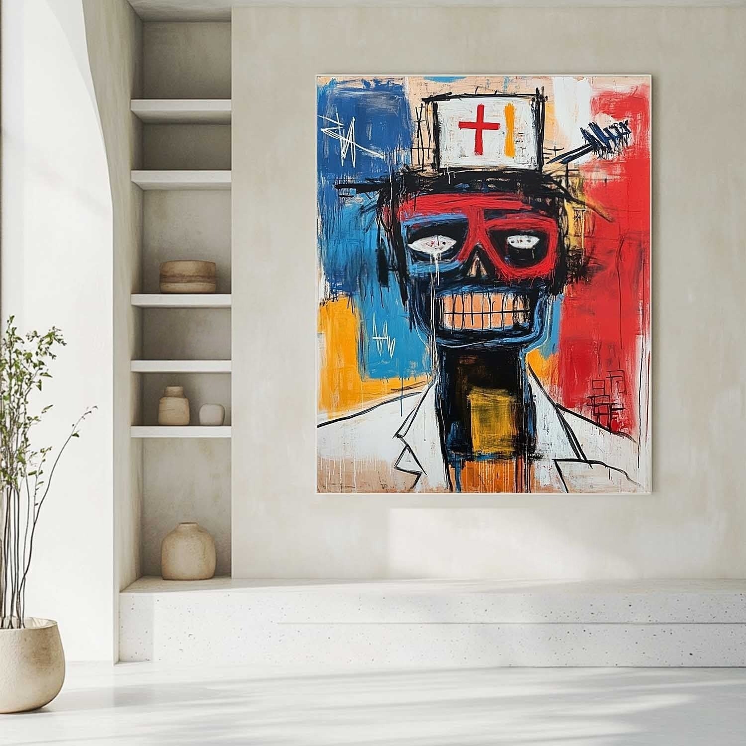 Wall Art Neo Expressionist Skull Figure